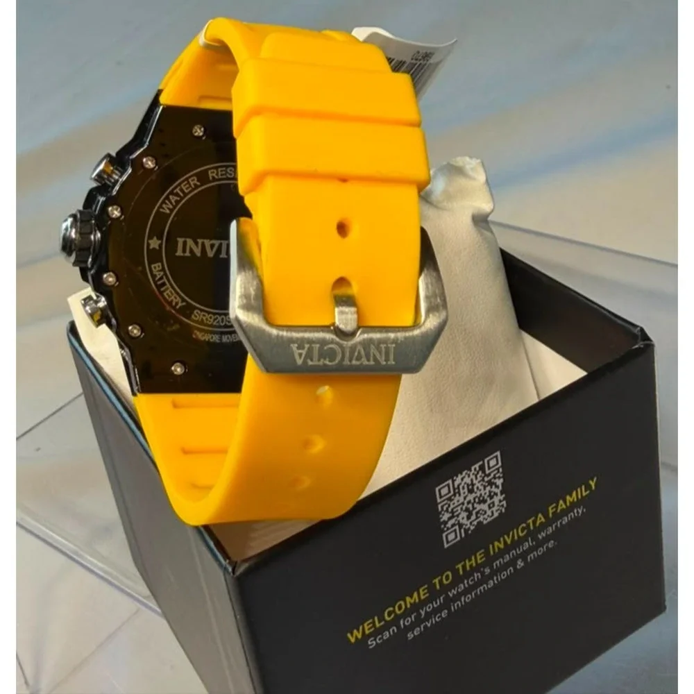 Invicta Bolt Zeus Men's Chronograph Watch Black & Yellow Silicone Strap 69670